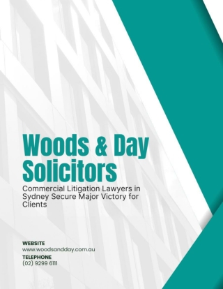 Woods & Day Solicitors' Commercial Litigation Lawyers in Sydney Secure Major Victory for Clients