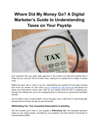 Where Did My Money Go_ A Digital Marketer’s Guide to Understanding Taxes on Your Payslip