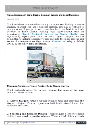 Truck Accident Lawyer in Santa Clarita