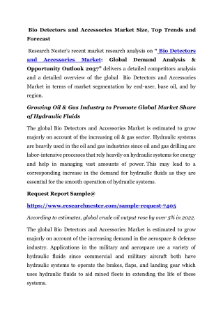 Bio Detectors and Accessories Market Size, Top Trends and Forecast