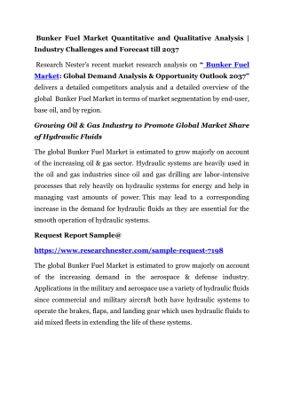 Bunker Fuel Market Quantitative and Qualitative Analysis | Industry Challenges