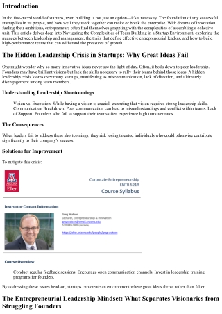 Navigating the Complexities of Team Building in a Startup Environment