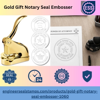Gold Gift Notary Seal Embosser