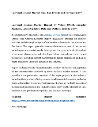 Lacrimal Devices Market