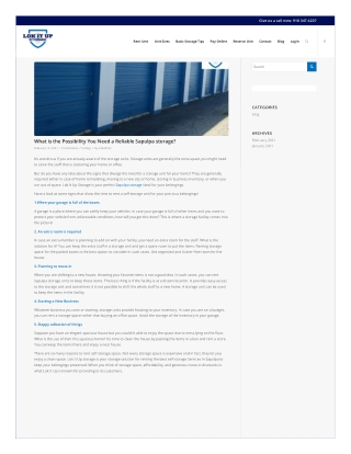 What is the Possibility You Need a Reliable Sapulpa storage?