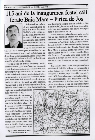 115 ani de la inaugurarea fostei căi ferate Baia Mare – Firiza de Jos