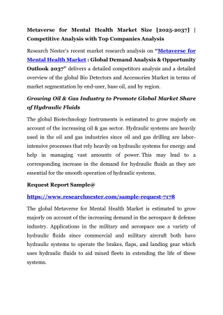 Metaverse for Mental Health Market Size [2025-2037] | Competitive Analysis