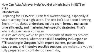 Achieve Your Dream Score with Asta Achiever