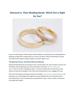 Diamond vs. Plain Wedding Bands Which One is Right for You