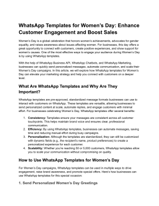 WhatsApp Templates for Women’s Day_ Enhance Customer Engagement and Boost Sales