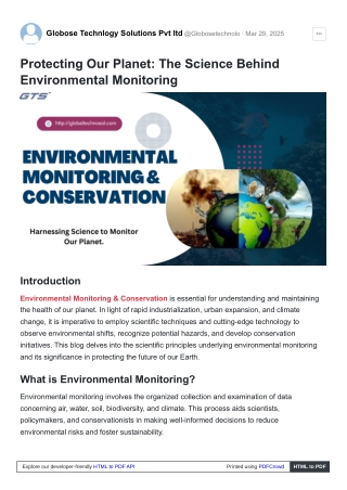 Protecting Our Planet: The Science Behind Environmental Monitoring