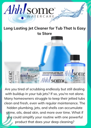 Powerful Jet Cleaner for Tubs – Deep Clean & Remove Build-Up