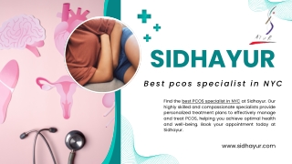 Best pcos specialist in NYC | Best detox centers in NYC