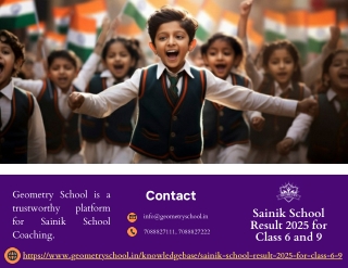 Sainik School Result 2025 for Class 6 and 9