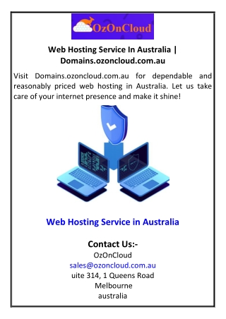 Web Hosting Service In Australia | Domains.ozoncloud.com.au