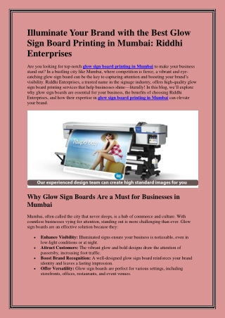 Best Glow Sign Board Printing in Mumbai