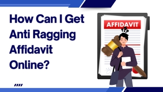 How To Get Anti Ragging Affidavit Online
