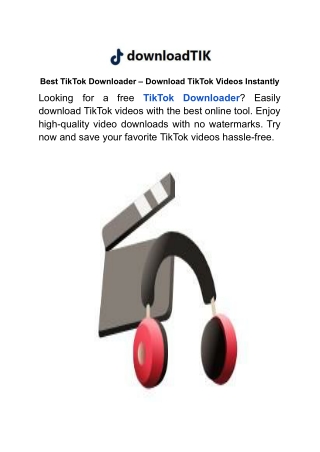 Best TikTok Downloader – Download TikTok Videos Instantly