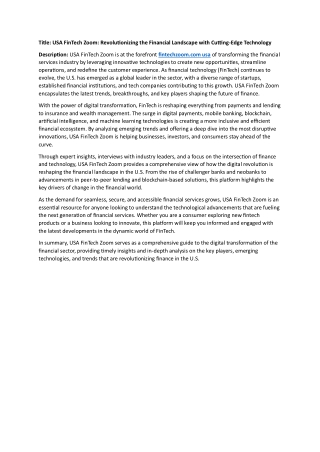 USA fintechzoom