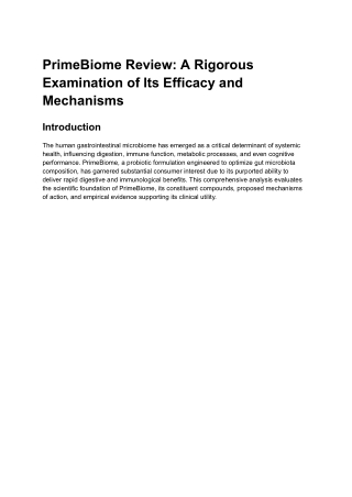 Best PrimeBiome Review: A Rigorous Examination of Its Efficacy and Mechanisms