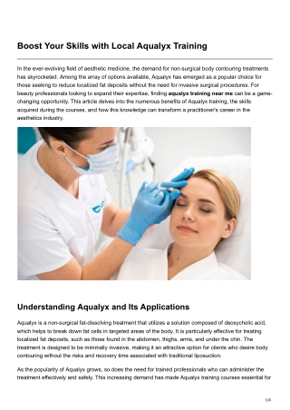 Boost Your Skills with Local Aqualyx Training