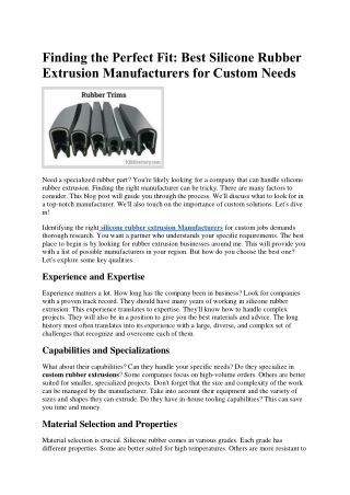 Finding the Perfect Fit