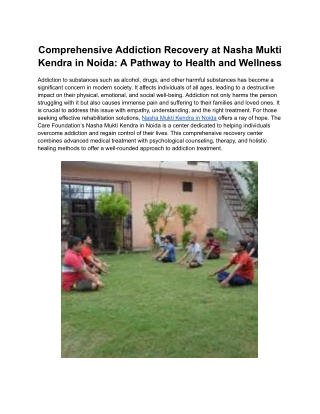 Nasha Mukti kendra in Noida