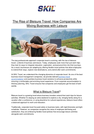 The Rise of Bleisure Travel_ How Companies Are Mixing Business with Leisure
