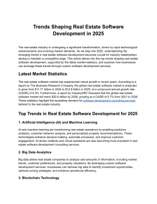 Trends Shaping Real Estate Software Development in 2025