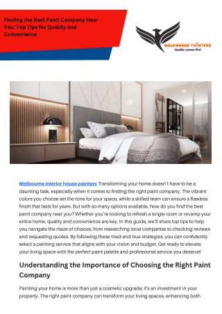 Finding the Best Paint Company Near You Top Tips for Quality and Convenience