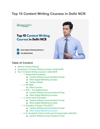 Find the Best Content Writing Courses in Delhi for 2025