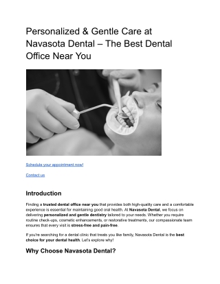 Personalized & Gentle Care at Navasota Dental – The Best Dental Office Near You