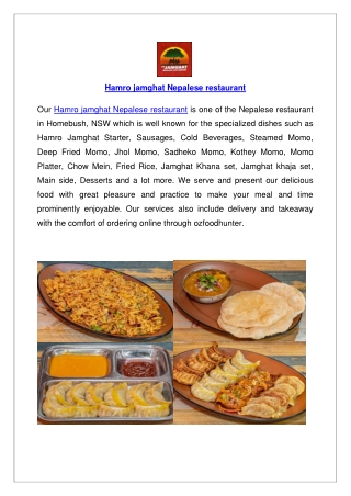 Hamro Jamghat Nepalese Restaurant Menu  Order Online