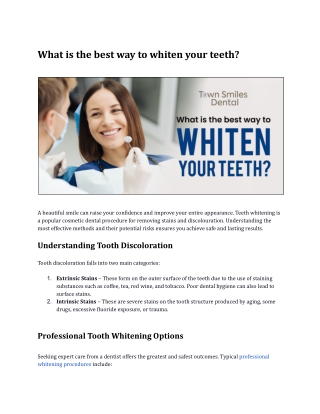 What is the best way to whiten your teeth