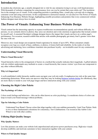 The Power of Visuals: Enhancing Your Business Website Design
