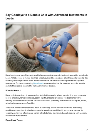 The Ultimate Guide to Botox in Leeds What You Should Know