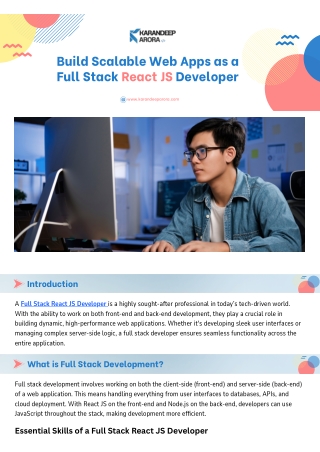 Full Stack React JS Developer: Build Dynamic Web Apps