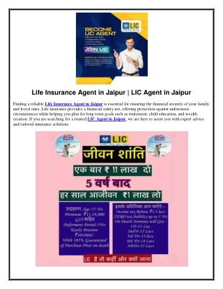 Life Insurance Agent in Jaipur | LIC Agent in Jaipur