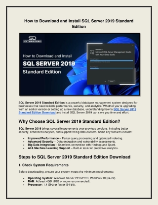 How to Download and Install SQL Server 2019 Standard Edition