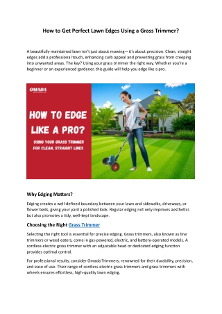 How to Get Perfect Lawn Edges Using a Grass Trimmer?