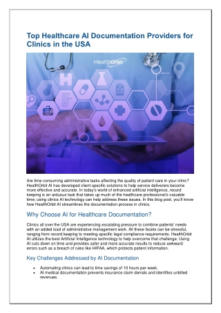 Best AI Documentation solution for US Clinics | HealthOrbit AI