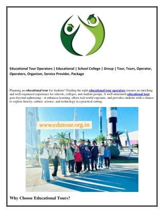 Educational Tour Operators | Educational | School College | Group | Tour, Tours,