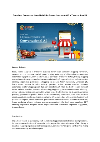 Boost Your E-commerce Sales this Holiday Season: Unwrap the Gift of Conversation