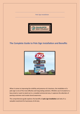 Pole Sign Installation | Charlotte NC Sign Company