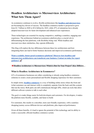 Headless Architecture vs Microservices Architecture:  What Sets Them Apart?