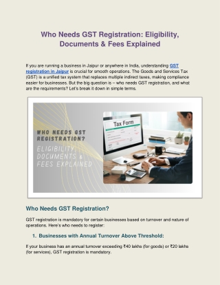 Who Needs GST Registration: Eligibility, Documents & Fees Explained
