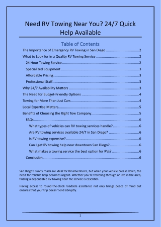 Need RV Towing Near You