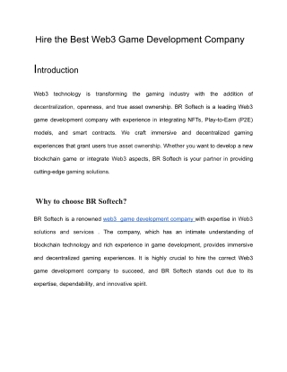 Hire the Best Web3 Game Development Company