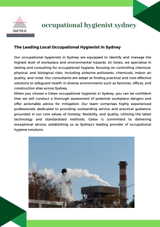 occupational hygienist sydney pdf