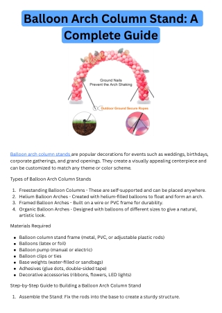 Balloon Arch Column Stand: A Complete Guide